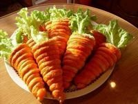 Салат в &quot;морковках&quot; из слоеного теста