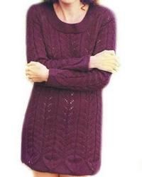 Бордовый удлиненный пуловер